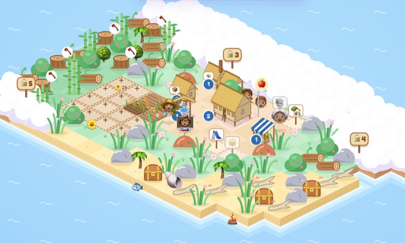 Daisy’s School Island: a little island village with a bamboo school